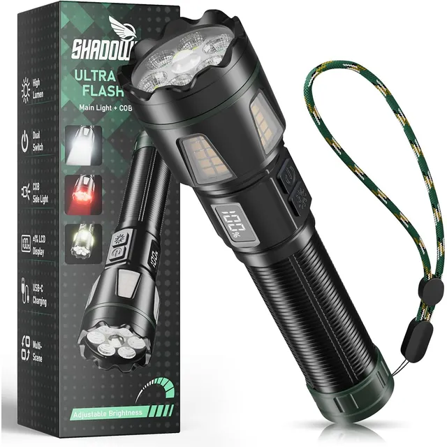 Shadowhawk Torcia 6+1 LED S1616 con luce rossa – Torcia singola