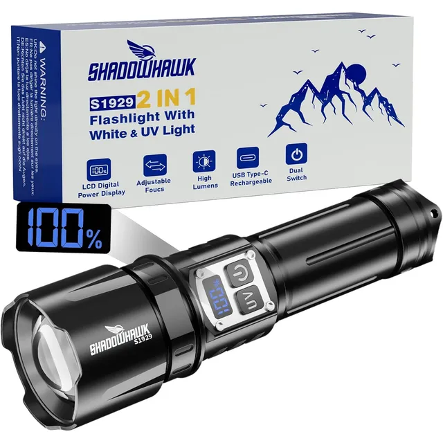 Shadowhawk Torcia 2 in 1 bianca & UV S1929 – Torcia singola