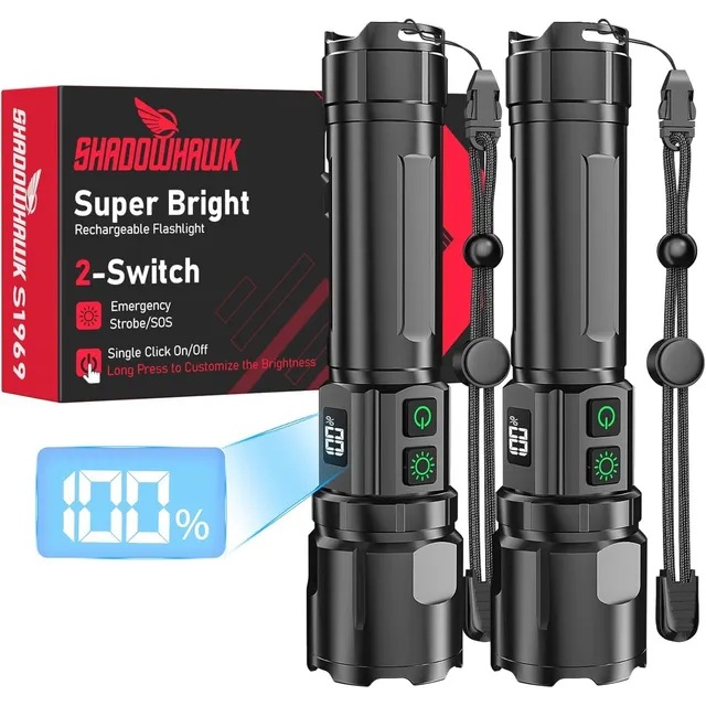 Shadowhawk S1969 Two-Switch Flashlight – 2-pack