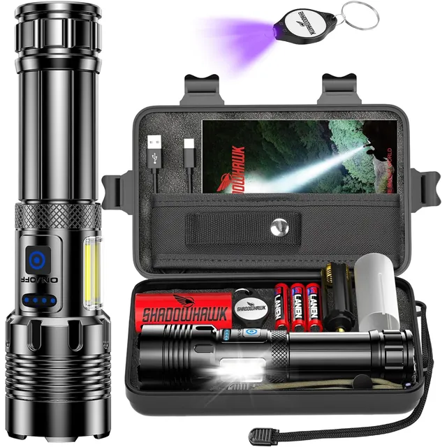 Shadowhawk S1670 Flashlight with COB Work Light – Single torch